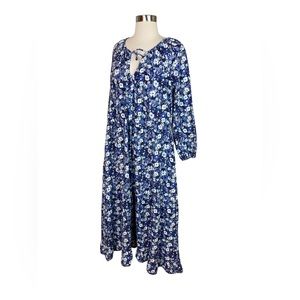 LACAUSA Dress tent Maxi Midi dress floral Blue Berkeley boho Oversized